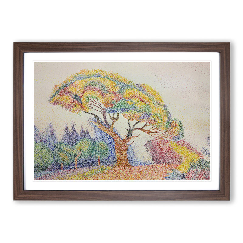 Colourful Tree by Paul Signac - Picture Frame Graphic Art, Walnut Framed, 27cm H x 36cm W x 2cm D