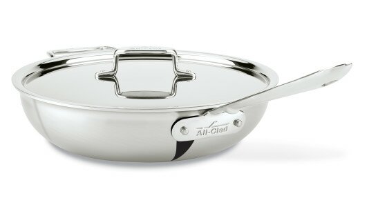 All-Clad d5 Stainless Brushed 4 Qt. Saute Pan with Domed Lid — Bedeyea