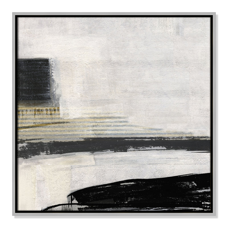 «La Bande I Print» par Sally Swatland, Argent, H 25,5 po x l 25,5 po