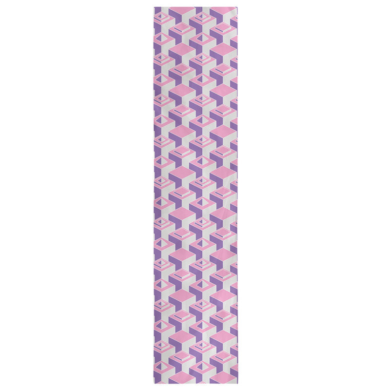 Chemin de table Classic Skyscrapers, 16 po x 90 po, Sarcelle / Mauve