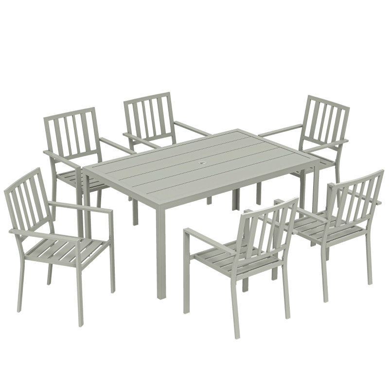 Steel Patio Dining Set Table,