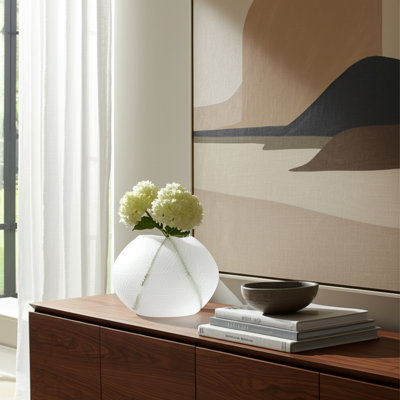 Vases ronds en verre texturé avec design moderne et surface sculptée, récipients décoratifs en verre décoratifs