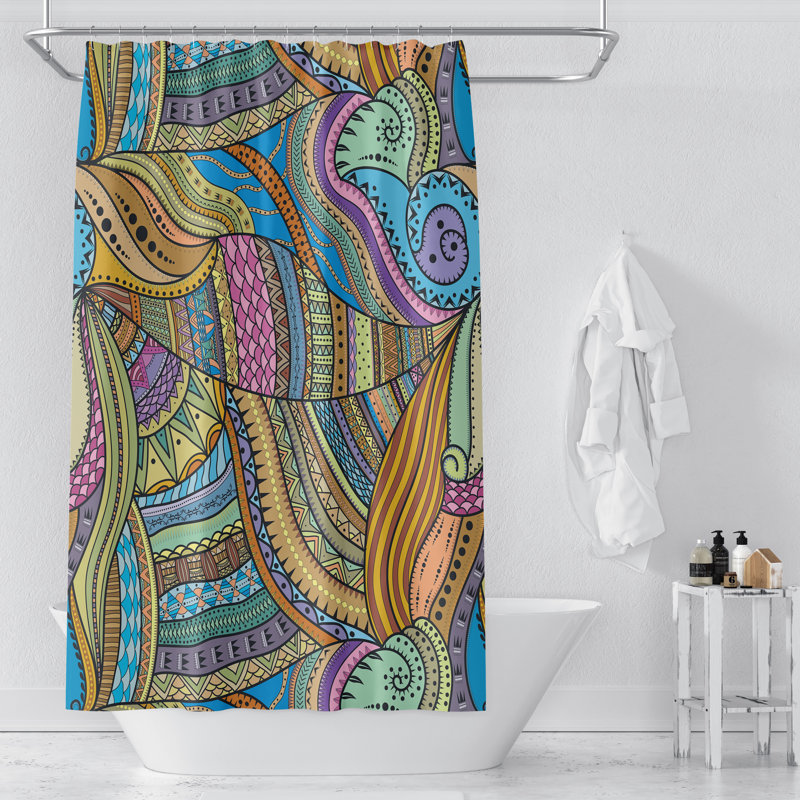 Abstract Shower Curtain, 72" H x 70" W