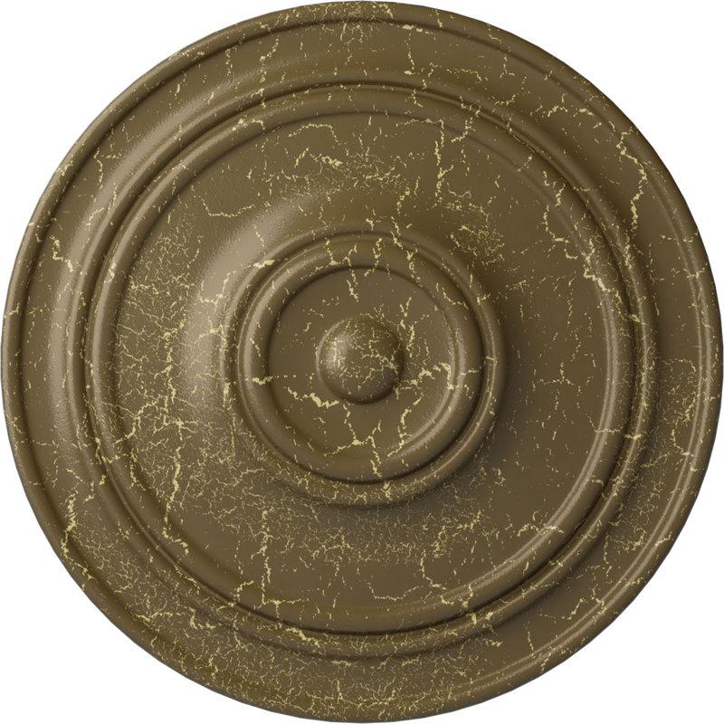 Médaillon de plafond Endurathane Classic, DE 21 7/8 po x P 2 3/8 po (pour auvents jusqu'à 5 1/2 po), fini craquelé de boue du Mississippi peint à la main