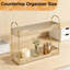 Organisateur de maquillage étroit et rangement, organisateur de meuble-lavabo rectangulaire à 2 niveaux pour parfums de cosmétiques, organisateur de comptoir de salle de bain et de commode avec garde-corps surélevé-1185508784