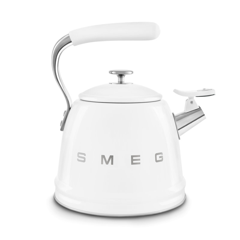 Smeg WKF01 50's Style Retro Whistling Kettle, White