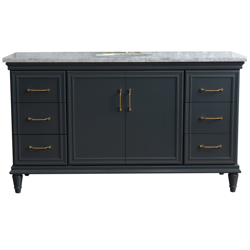 Meuble-lavabo simple 61 po Titusville, Gris foncé