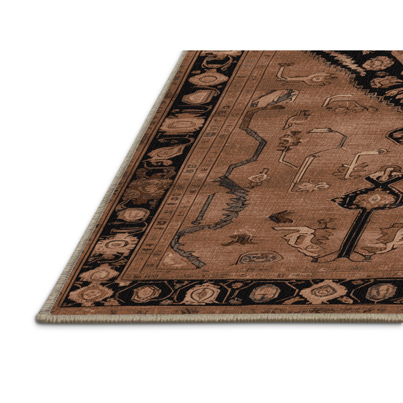 Tapis brun lavable à la machine, Tapis de couloir 2 pi x 5 pi