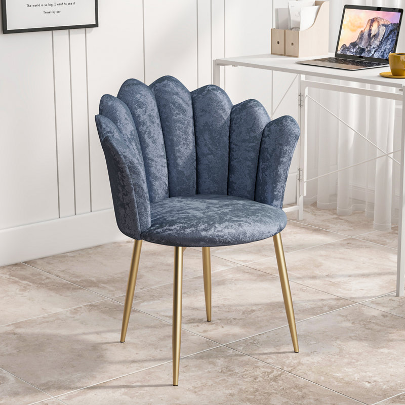 Velvet Swivel Side Chair, Blue