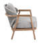 Fauteuil club en corde Orla, fini teck avec coussin taupe texturé Orla