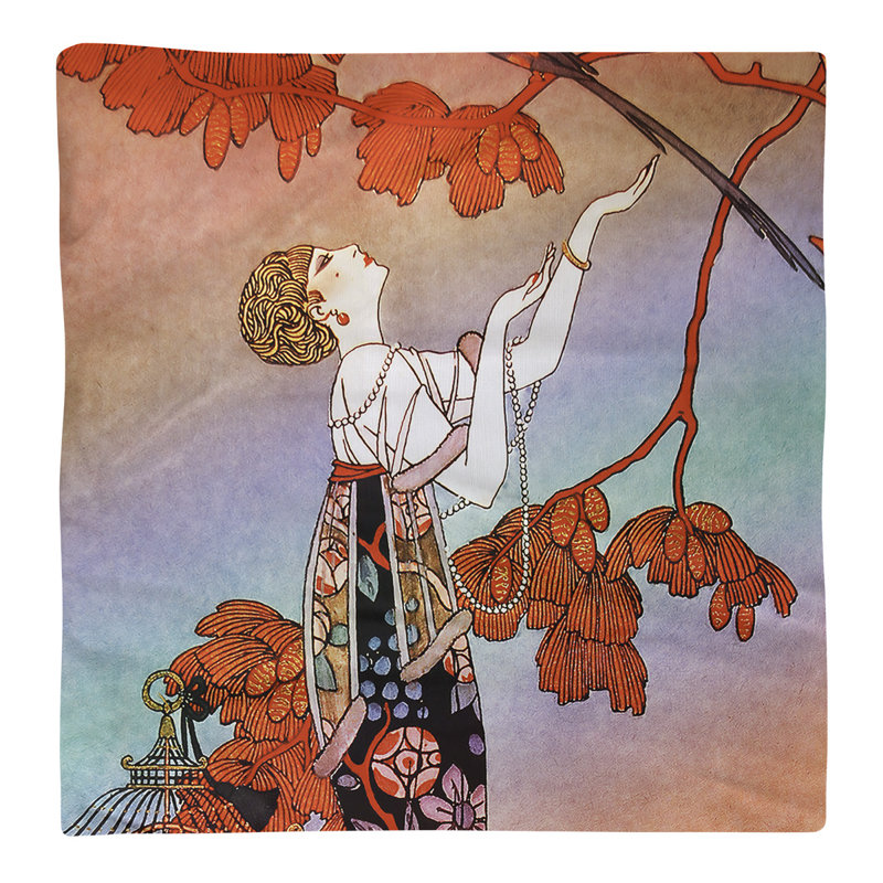 George Barbier Cotton Square Napkin, Red/Red Ombre