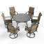 Ensemble de salle à manger d'extérieur à grande table ronde 7 pièces avec chaises pivotantes
