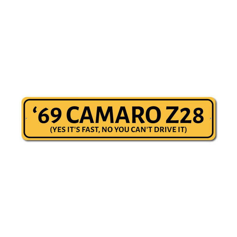 Plaque Camaro, H 4 po x l 18 po x P 0,04 po