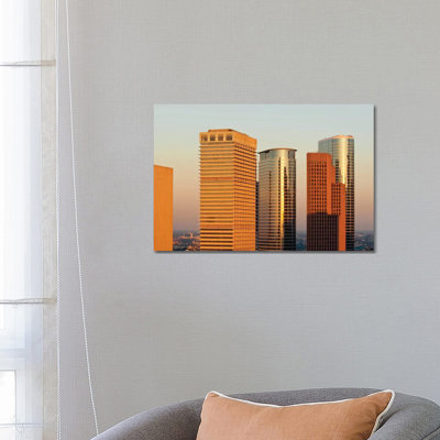 Downtown Skyline III, Houston, Texas by Michael DeFreitas - Wrapped Canvas Print