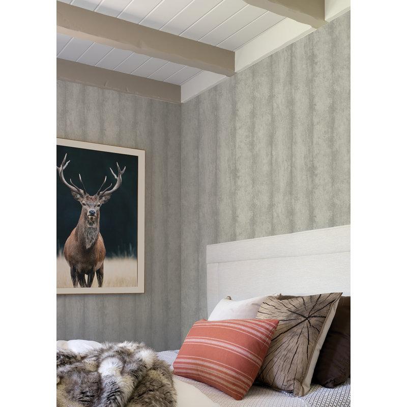 Passport Flint 33' L x 20.9" W Wallpaper Roll, Light Grey