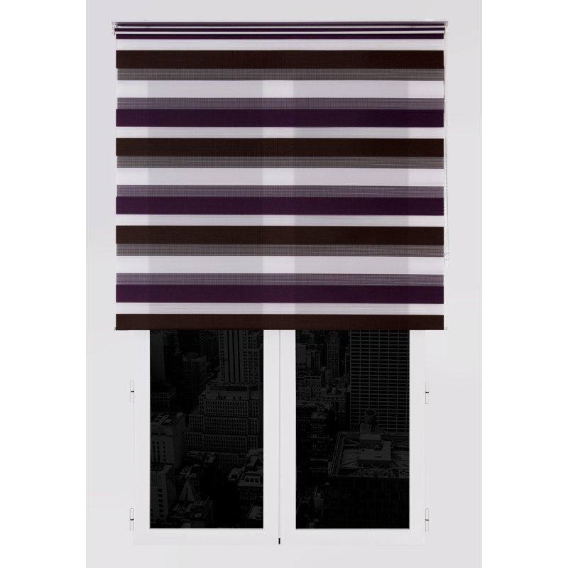 Semi Sheer Zebra Shades, Violet, 250 cm L x 170 cm W
