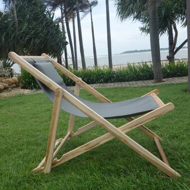 Fitzhugh Folding Beach Chair with Cushion Birch Lane Color: Brown