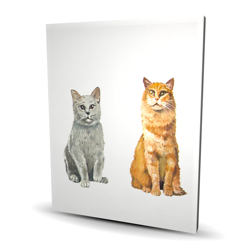 Six chats alignés - Toile féline pour la décoration intérieure | Reproduction d'art