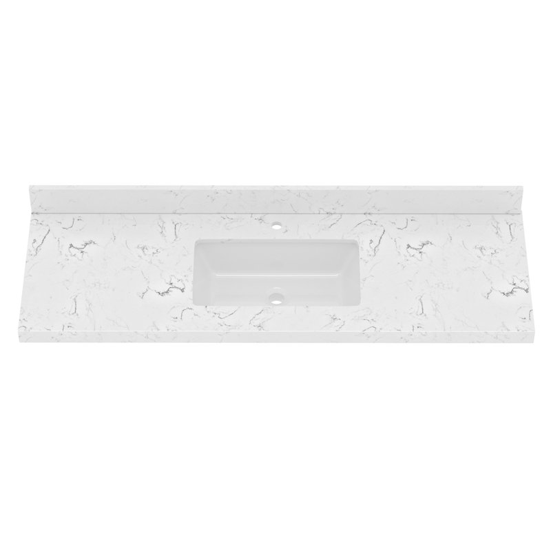 Comptoir de meuble-lavabo rectangulaire simple 48 po Quartz Stone