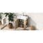 Meuble-lavabo mural moderne de 21,6 po avec poignée en or rose, fixation pour robinet à un trou, rangement latéral pour les petites salles de bain, porte ondulée, articles de toilette et design élégant-546492186
