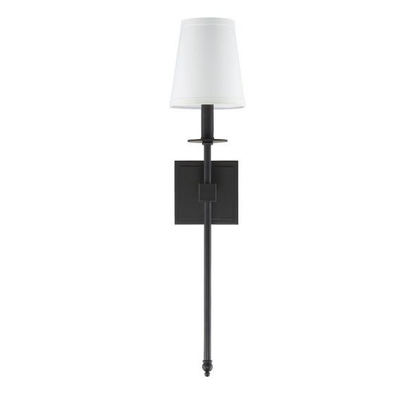 Barrett 1-Light Dimmable Wallchiere, 24" H x 5" W x 5" D, Matte Black