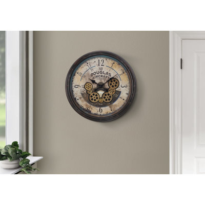 Round, Gear Mechanism, Large Oversized, Wall Clock
