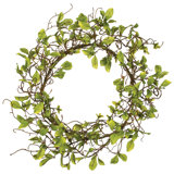 25" Artificial Leaf & Twig Wreath