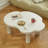 Solid wood tea table with cream clouds-110602411