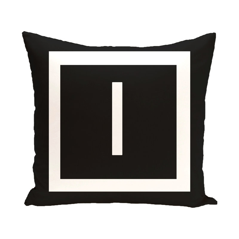  Housse de coussin carré et insert, Corbeau / blanc, H 18 po x l 18 po x P 2 po, I