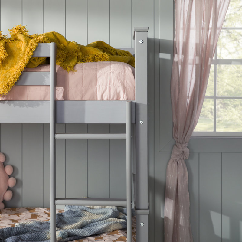 Brinna Kids Twin Over Twin Bunk Bed, Gray