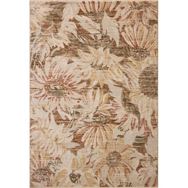 Loloi Eileen Natural / Spice Area Rug, Square 1'6"