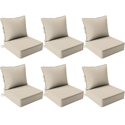Coussin de siège et de dossier intérieur / extérieur de 6,5 po de l 24 po x P 24 po, coussins d'intérieur / extérieur seulement