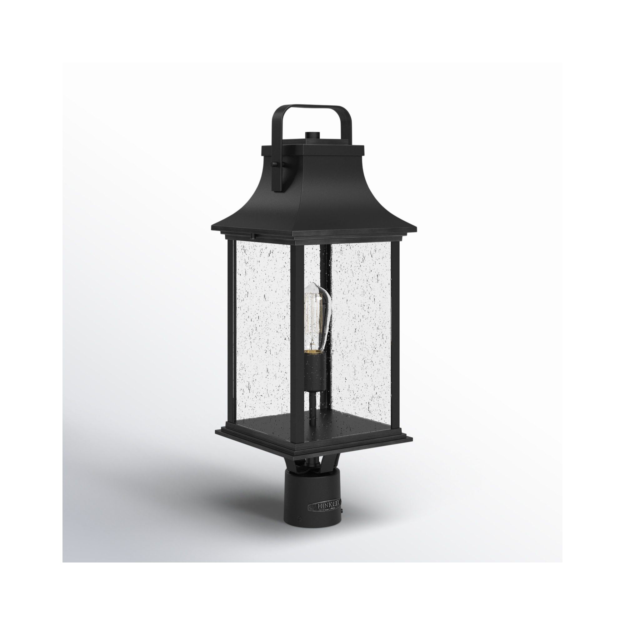 Sereia Seeded Outdoor Lantern Head, Textured Black
