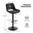 Adjustable Height Bar Stool, Easy-Clean Faux Leather Seat with Half Round Footrest, Sturdy Black Metal Frame for Kitchen Island-961107425