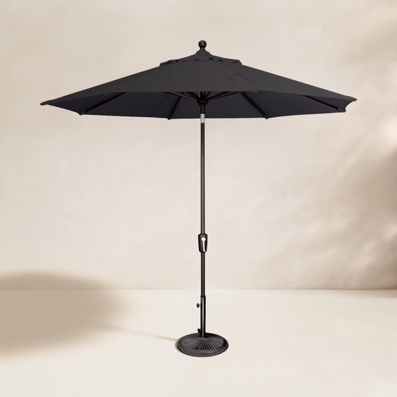 Parasol de marché Broadmeade octogonal Sunbrella, Gris martelé, Toile Sunbrella® beige chiné