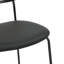 45.5cm H Polyurethane Upholstered Metal Square Back Parsons Chair in BLACK PU
