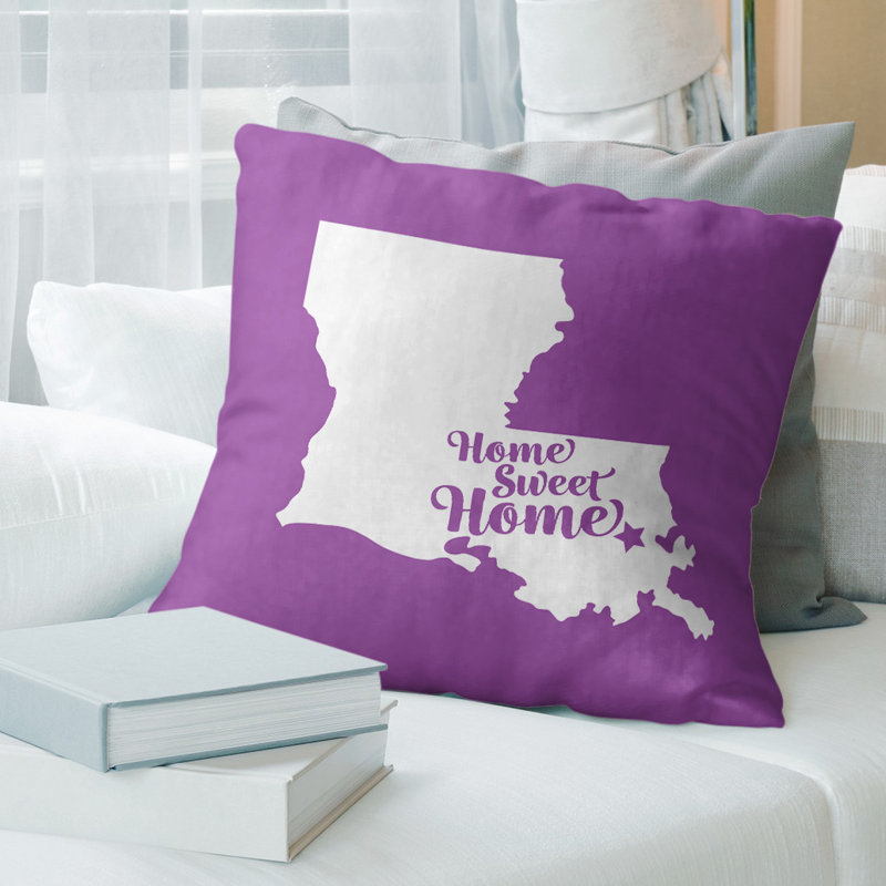Coussin décoratif home, Nouvelle-Orléans, 14 po x 14 po, Violet