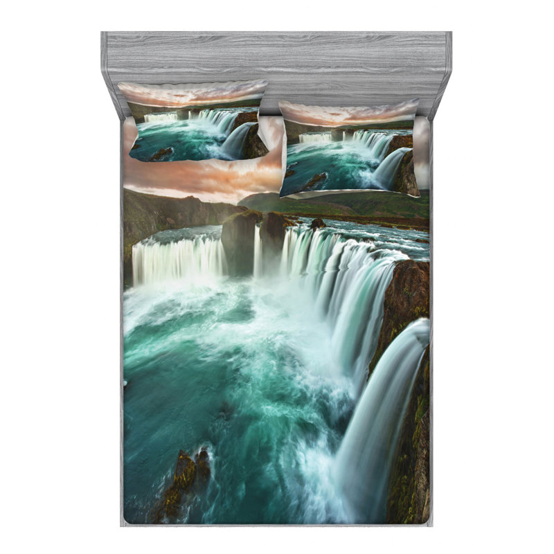 Waterfall Microfiber Sheet Set, Full Sheet Set + Fitted Sheet + 2 Pillowcases