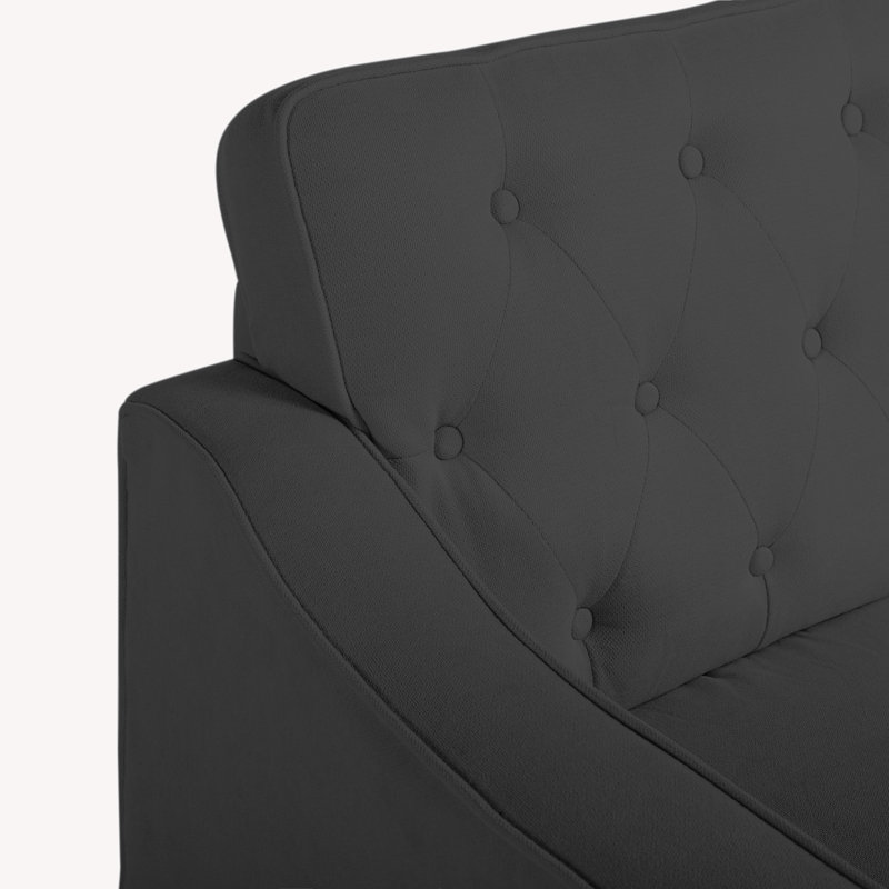 77.2” Square Arm Sofa, Dark Gray Velvet