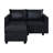 Rudwan Convertible Sectional Air Leather Loveseat with Ottoman – Modern Reversible Chaise Sofa-95668604