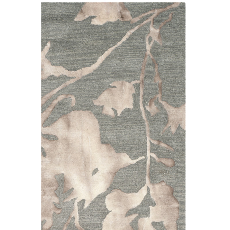 Coleman Hand Tufted Wool Floral Rug, Rectangle 4' x 6'