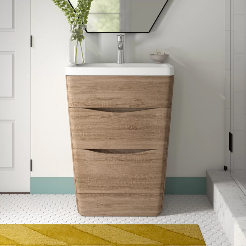 Ensemble de meuble-lavabo simple 25 po Caddric, Chêne blanc