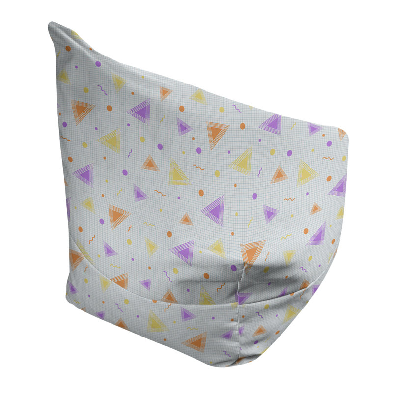 Leffel Bean Bag Chair & Lounger, No Fill, Purple/Orange, 86" H x 2" W x 43" D