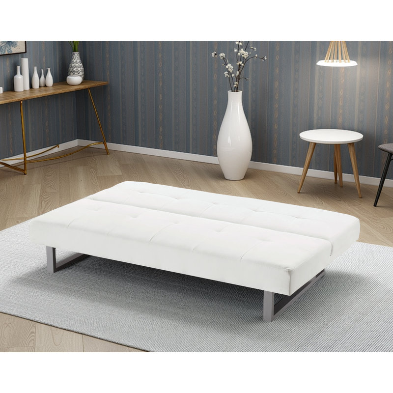 Chroma Faux Leather Sofa Bed, White Faux Leather