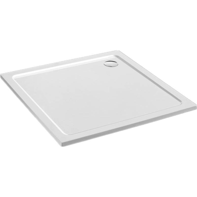 Gelcoat Stone Low Profile Modern Square Shower Tray - Multiple Sizes, 3 cm H x 80 cm W x 80 cm D