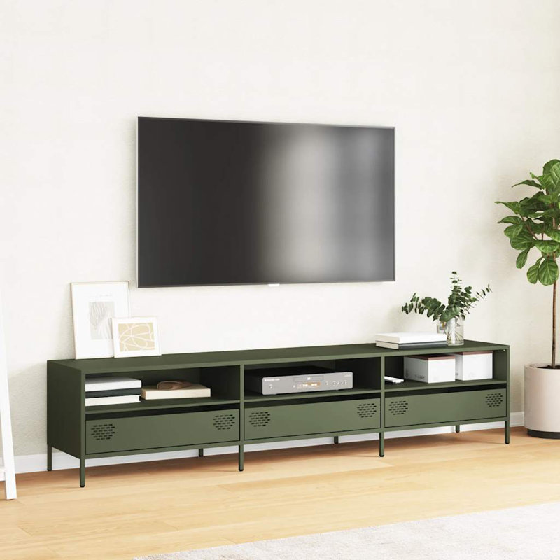 Meuble télé vidaXL, Vert olive, 101.5cm