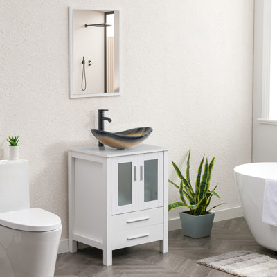 Azaree 24'' Single Bathroom Vanity with Manufactured Wood Top