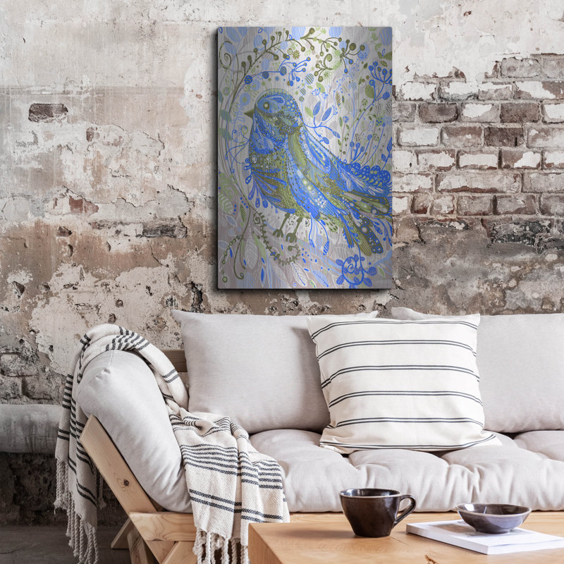 Art mural en métal Luxe Blue Art2 par Noemi Ibarz, H 36 po x l 24 po