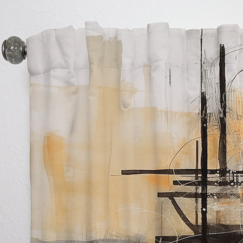 Abstract Design Shapes II - Rideau moderne - Velours obscurcissant - 1 panneau, L 52 po x L 63 po