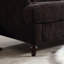 Canapé en chenille de style Mid-Century moderne en tissu, canapé-lit 2 places rembourré pour salon, canapé avec pieds en bois brun pour la chambre à coucher, chenille noire-132499999